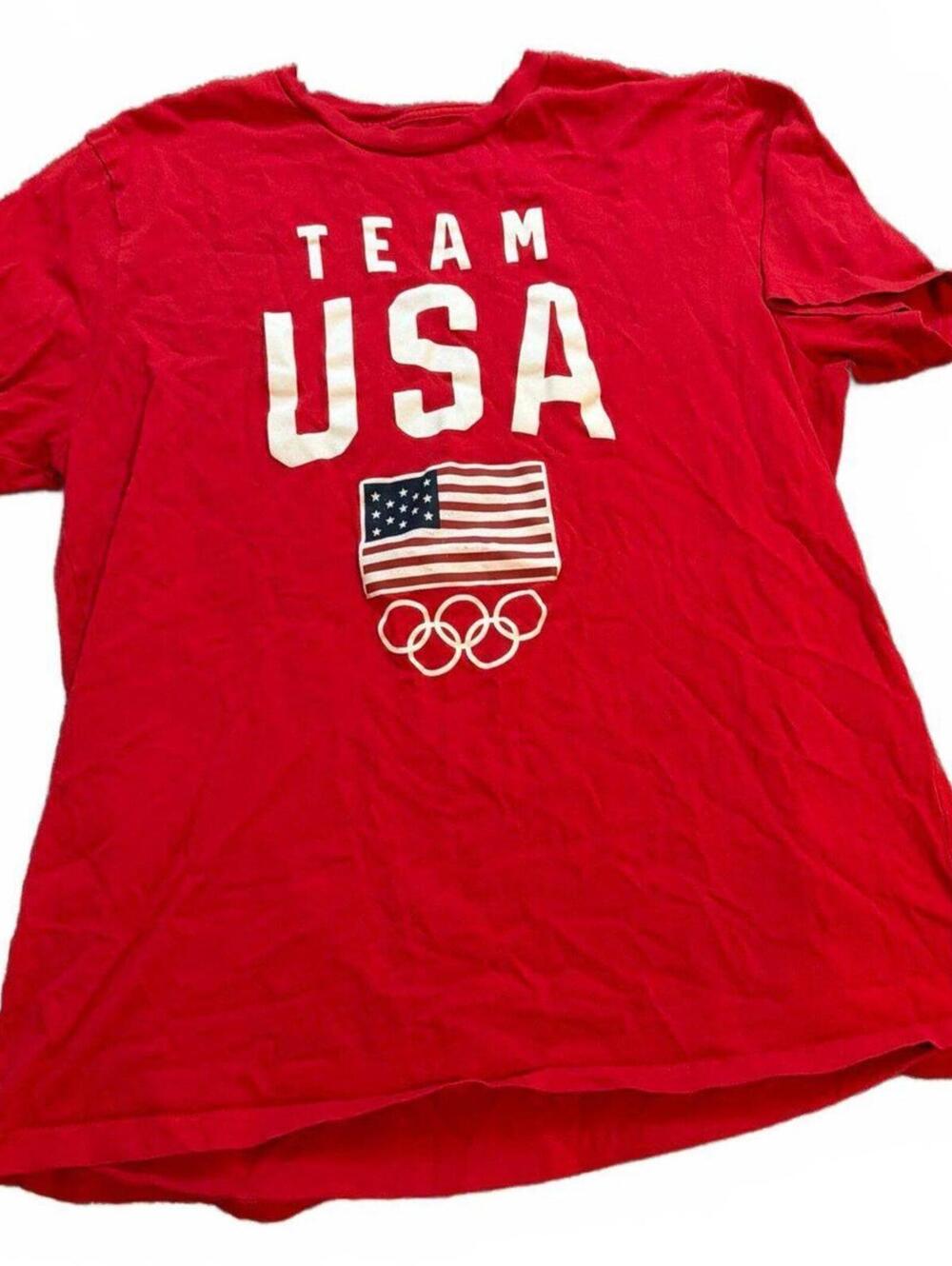 Mens Red Team USA Olympic Graphic Tee Large